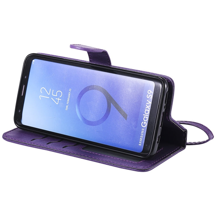 Einfarbige horizontale Flip-Schutzhülle mit Halterung &amp; Kartenfächern &amp; Geldbörse &amp; Bilderrahmen &amp; Trageband, für Galaxy S8, für Galaxy S8+, für Galaxy S9, für Galaxy S9+, für Galaxy S10 5G