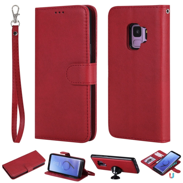 Einfarbige horizontale Flip-Schutzhülle mit Halterung &amp; Kartenfächern &amp; Geldbörse &amp; Bilderrahmen &amp; Trageband, für Galaxy S8, für Galaxy S8+, für Galaxy S9, für Galaxy S9+, für Galaxy S10 5G