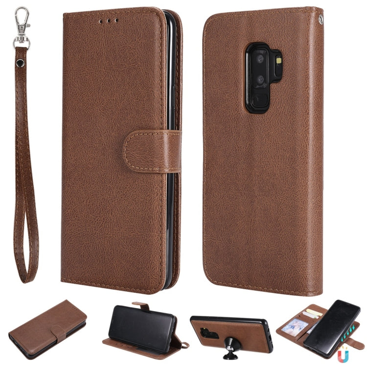 Einfarbige horizontale Flip-Schutzhülle mit Halterung &amp; Kartenfächern &amp; Geldbörse &amp; Bilderrahmen &amp; Trageband, für Galaxy S8, für Galaxy S8+, für Galaxy S9, für Galaxy S9+, für Galaxy S10 5G