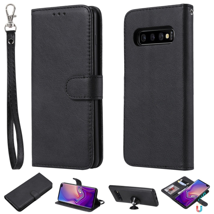 Einfarbige horizontale Flip-Schutzhülle mit Halterung &amp; Kartenfächern &amp; Geldbörse &amp; Bilderrahmen &amp; Trageband, für Galaxy S8, für Galaxy S8+, für Galaxy S9, für Galaxy S9+, für Galaxy S10 5G