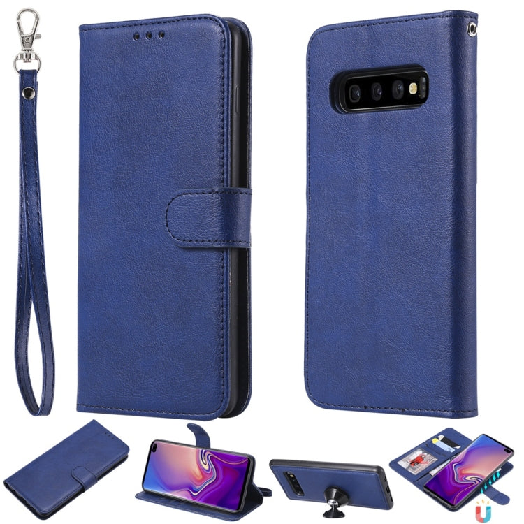 Einfarbige horizontale Flip-Schutzhülle mit Halterung &amp; Kartenfächern &amp; Geldbörse &amp; Bilderrahmen &amp; Trageband, für Galaxy S8, für Galaxy S8+, für Galaxy S9, für Galaxy S9+, für Galaxy S10 5G