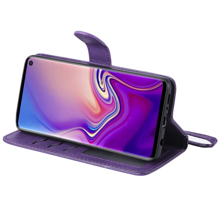 Einfarbige horizontale Flip-Schutzhülle mit Halter &amp; Kartenfächern &amp; Geldbörse &amp; Bilderrahmen &amp; Schlüsselband, für Galaxy S10+, für Galaxy S10, für Galaxy S10e, für Xiaomi Pocophone F1, für Xiaomi Mi 8 Lite