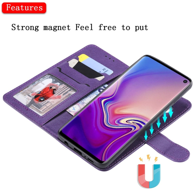 Einfarbige horizontale Flip-Schutzhülle mit Halter &amp; Kartenfächern &amp; Geldbörse &amp; Bilderrahmen &amp; Schlüsselband, für Galaxy S10+, für Galaxy S10, für Galaxy S10e, für Xiaomi Pocophone F1, für Xiaomi Mi 8 Lite