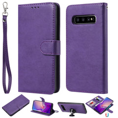 Einfarbige horizontale Flip-Schutzhülle mit Halter &amp; Kartenfächern &amp; Geldbörse &amp; Bilderrahmen &amp; Schlüsselband, für Galaxy S10+, für Galaxy S10, für Galaxy S10e, für Xiaomi Pocophone F1, für Xiaomi Mi 8 Lite
