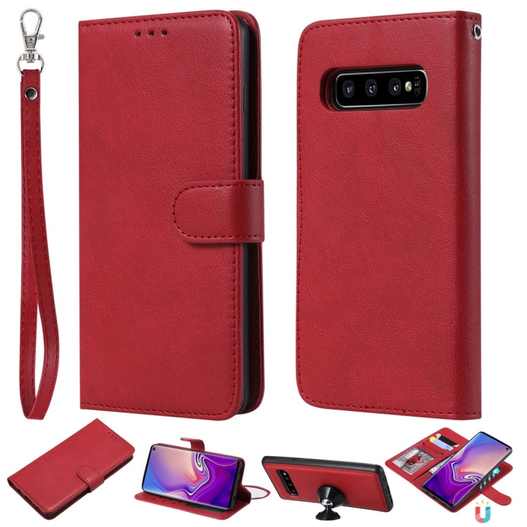 Einfarbige horizontale Flip-Schutzhülle mit Halter &amp; Kartenfächern &amp; Geldbörse &amp; Bilderrahmen &amp; Schlüsselband, für Galaxy S10+, für Galaxy S10, für Galaxy S10e, für Xiaomi Pocophone F1, für Xiaomi Mi 8 Lite