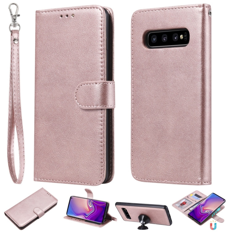Einfarbige horizontale Flip-Schutzhülle mit Halter &amp; Kartenfächern &amp; Geldbörse &amp; Bilderrahmen &amp; Schlüsselband, für Galaxy S10+, für Galaxy S10, für Galaxy S10e, für Xiaomi Pocophone F1, für Xiaomi Mi 8 Lite