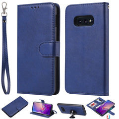 Solid Color Horizontal Flip Protective Case with Holder & Card Slots & Wallet & Photo Frame & Lanyard, For Galaxy S10+, For Galaxy S10, For Galaxy S10e, For Xiaomi Pocophone F1, For Xiaomi Mi 8 Lite