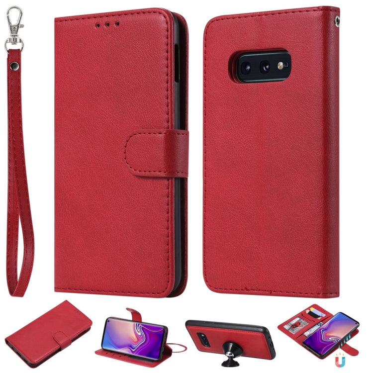 Einfarbige horizontale Flip-Schutzhülle mit Halter &amp; Kartenfächern &amp; Geldbörse &amp; Bilderrahmen &amp; Schlüsselband, für Galaxy S10+, für Galaxy S10, für Galaxy S10e, für Xiaomi Pocophone F1, für Xiaomi Mi 8 Lite