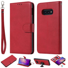 Solid Color Horizontal Flip Protective Case with Holder & Card Slots & Wallet & Photo Frame & Lanyard, For Galaxy S10+, For Galaxy S10, For Galaxy S10e, For Xiaomi Pocophone F1, For Xiaomi Mi 8 Lite