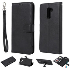 Solid Color Horizontal Flip Protective Case with Holder & Card Slots & Wallet & Photo Frame & Lanyard, For Galaxy S10+, For Galaxy S10, For Galaxy S10e, For Xiaomi Pocophone F1, For Xiaomi Mi 8 Lite