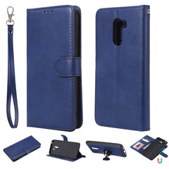 Solid Color Horizontal Flip Protective Case with Holder & Card Slots & Wallet & Photo Frame & Lanyard, For Galaxy S10+, For Galaxy S10, For Galaxy S10e, For Xiaomi Pocophone F1, For Xiaomi Mi 8 Lite