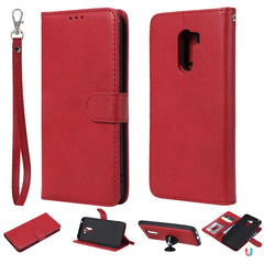 Solid Color Horizontal Flip Protective Case with Holder & Card Slots & Wallet & Photo Frame & Lanyard, For Galaxy S10+, For Galaxy S10, For Galaxy S10e, For Xiaomi Pocophone F1, For Xiaomi Mi 8 Lite