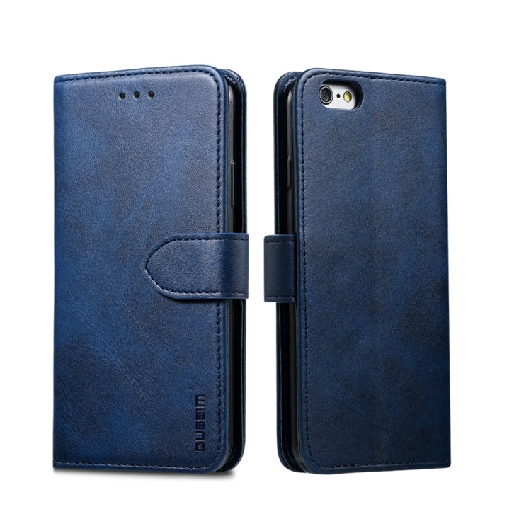 GUSSIM Magnetische horizontale Klapphülle aus Leder mit Halterung &amp; Kartenfächern &amp; Geldbörse, für iPhone 6, für iPhone 6 Plus, für iPhone 8 Plus / 7 Plus, für iPhone 8 / 7, für iPhone XS Max, für iPhone X / XS