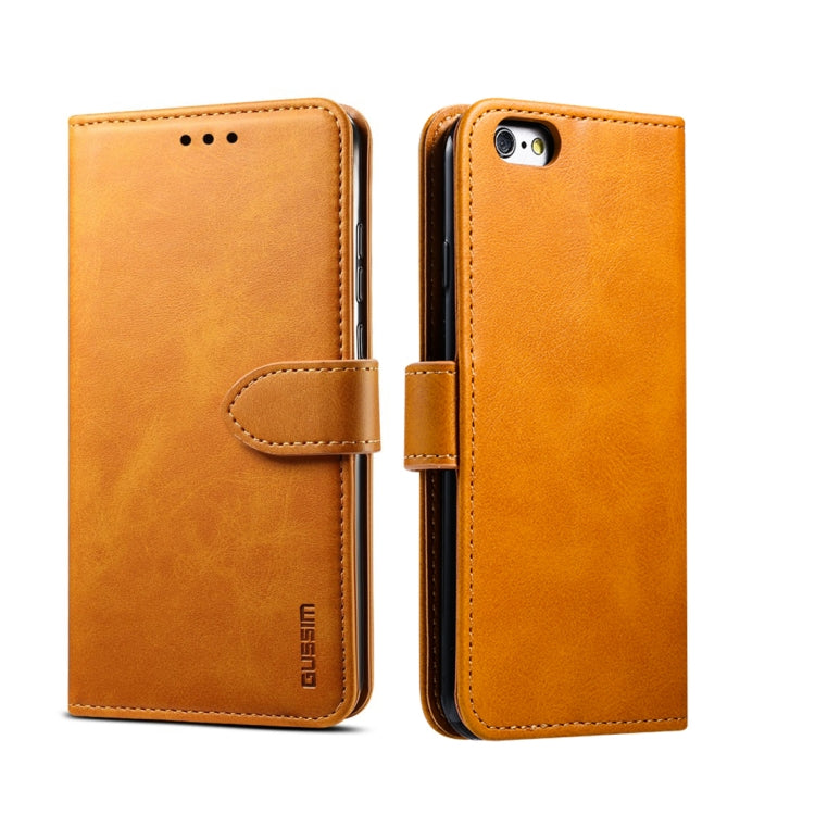 GUSSIM Magnetische horizontale Klapphülle aus Leder mit Halterung &amp; Kartenfächern &amp; Geldbörse, für iPhone 6, für iPhone 6 Plus, für iPhone 8 Plus / 7 Plus, für iPhone 8 / 7, für iPhone XS Max, für iPhone X / XS