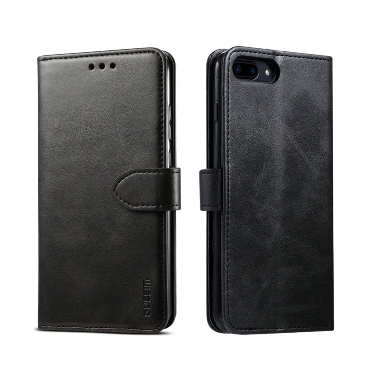 GUSSIM Magnetische horizontale Klapphülle aus Leder mit Halterung &amp; Kartenfächern &amp; Geldbörse, für iPhone 6, für iPhone 6 Plus, für iPhone 8 Plus / 7 Plus, für iPhone 8 / 7, für iPhone XS Max, für iPhone X / XS