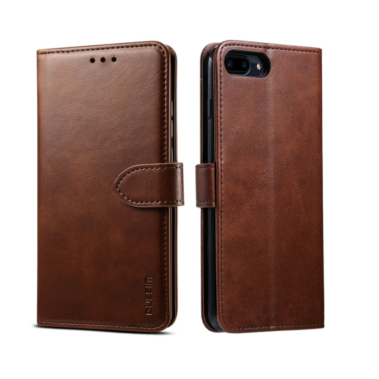 GUSSIM Magnetische horizontale Klapphülle aus Leder mit Halterung &amp; Kartenfächern &amp; Geldbörse, für iPhone 6, für iPhone 6 Plus, für iPhone 8 Plus / 7 Plus, für iPhone 8 / 7, für iPhone XS Max, für iPhone X / XS