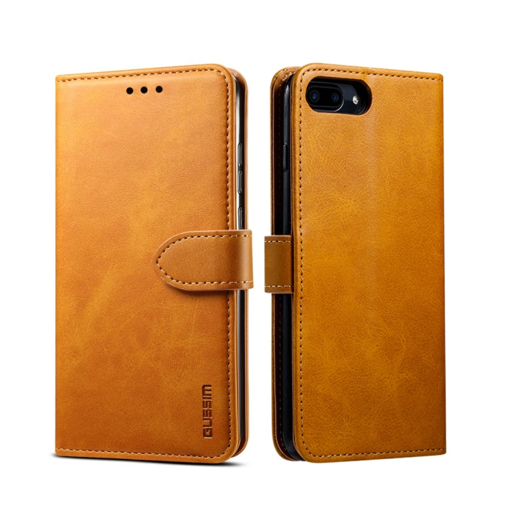 GUSSIM Magnetische horizontale Klapphülle aus Leder mit Halterung &amp; Kartenfächern &amp; Geldbörse, für iPhone 6, für iPhone 6 Plus, für iPhone 8 Plus / 7 Plus, für iPhone 8 / 7, für iPhone XS Max, für iPhone X / XS
