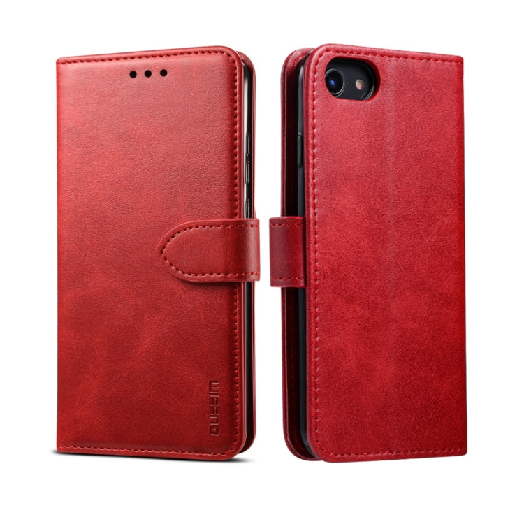 GUSSIM Magnetische horizontale Klapphülle aus Leder mit Halterung &amp; Kartenfächern &amp; Geldbörse, für iPhone 6, für iPhone 6 Plus, für iPhone 8 Plus / 7 Plus, für iPhone 8 / 7, für iPhone XS Max, für iPhone X / XS