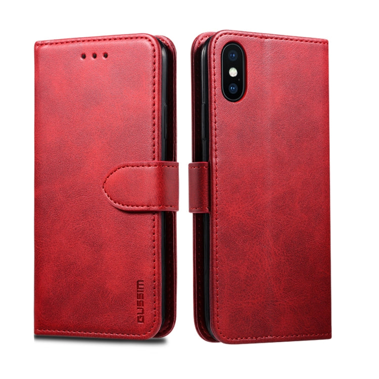 GUSSIM Magnetische horizontale Klapphülle aus Leder mit Halterung &amp; Kartenfächern &amp; Geldbörse, für iPhone XR, für iPhone 11, für iPhone 11 Pro, für iPhone 11 Pro Max