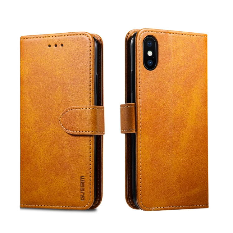 GUSSIM Magnetische horizontale Klapphülle aus Leder mit Halterung &amp; Kartenfächern &amp; Geldbörse, für iPhone XR, für iPhone 11, für iPhone 11 Pro, für iPhone 11 Pro Max