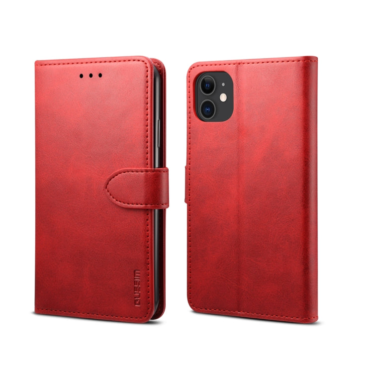 GUSSIM Magnetische horizontale Klapphülle aus Leder mit Halterung &amp; Kartenfächern &amp; Geldbörse, für iPhone XR, für iPhone 11, für iPhone 11 Pro, für iPhone 11 Pro Max