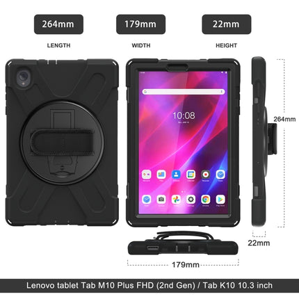 Silicone + PC Protective Tablet Case with Holder & Shoulder Strap, For Lenovo Tab K10 / M10 Plus