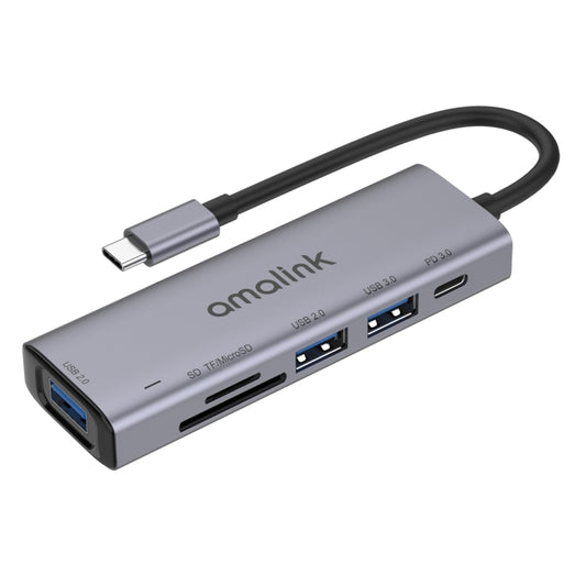 amalink 95120D Type-C / USB-C to SD/TF + 3 Ports USB + PD 3.0 Multi-function HUB Docking Station, 95120D