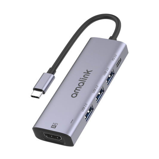 amalink 95123D Type-C / USB-C to HDMI + 3 Ports USB + PD 3.0 Multi-function HUB, 95123D