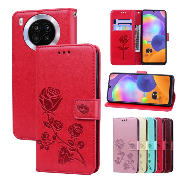 Rose Embossed Leather Phone Case, For Honor 50 Lite, For Honor 50, For Xiaomi 11T, For Xiaomi Redmi Note 11T 5G / Poco M4 Pro 5G