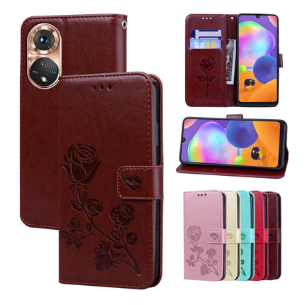 Rose Embossed Leather Phone Case, For Honor 50 Lite, For Honor 50, For Xiaomi 11T, For Xiaomi Redmi Note 11T 5G / Poco M4 Pro 5G