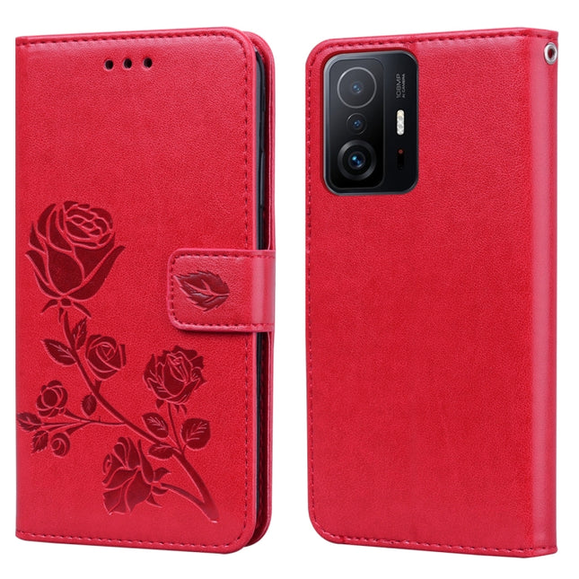 Rose Embossed Leather Phone Case, For Honor 50 Lite, For Honor 50, For Xiaomi 11T, For Xiaomi Redmi Note 11T 5G / Poco M4 Pro 5G