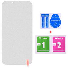 For iPhone 16e / 13 / 13 Pro 50pcs Transparent Frosted Full Screen Tempered Glass Film
