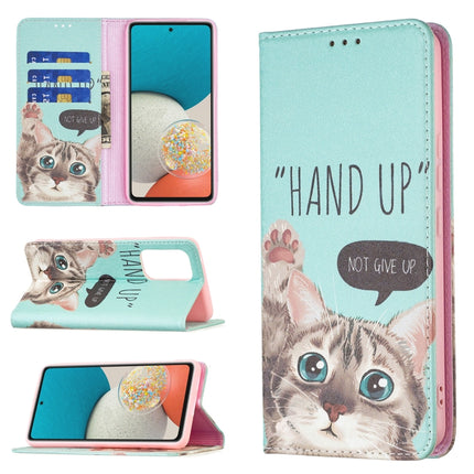 Colored Drawing Pattern Invisible Magnetic PU Leather Phone Case, For Samsung Galaxy A53 5G