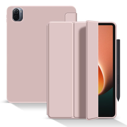 Skin Feel Matte Honeycomb Leather Tablet Case with Tri-fold Bracket, For Xiaomi Pad 5 / Pad 5 Pro