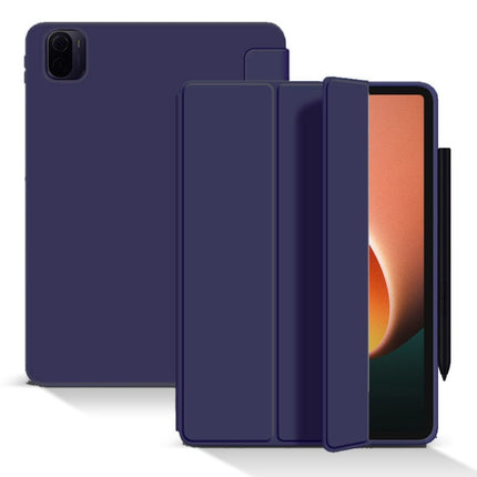 Skin Feel Matte Honeycomb Leather Tablet Case with Tri-fold Bracket, For Xiaomi Pad 5 / Pad 5 Pro