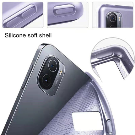 Skin Feel Matte Honeycomb Leather Tablet Case with Tri-fold Bracket, For Xiaomi Pad 5 / Pad 5 Pro