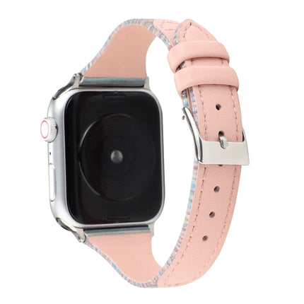 Stitching Stripes Genuine Leather Strap  Watchband, For Apple Watch Series, For Apple Watch Series 5