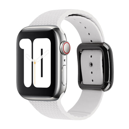 Black Buckle Silicone Watchband For Apple Watch Series, 7 41mm / 6&SE&5&4 40mm / 3&2&1 38mm
