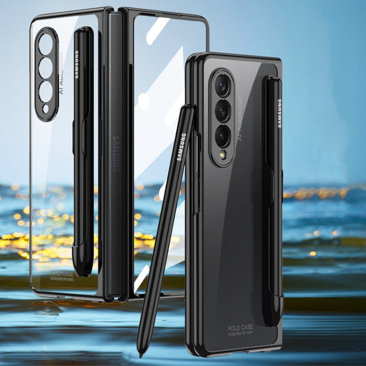 GKK Integrated Electroplating + Glass Phone Case with Pen Slot, For Samsung Galaxy Z Fold3 5G