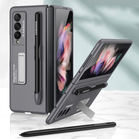 GKK Ultra-thin PC Phone Flip Case with Holder & Pen Slot, For Samsung Galaxy Z Fold3 5G