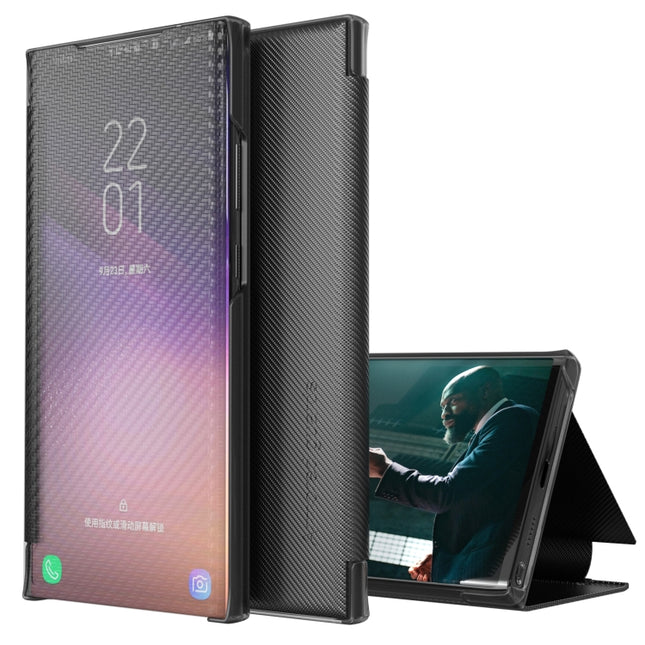 Carbon Fiber View Time Leather Phone Case, For Xiaomi Redmi Note 11 Pro 5G