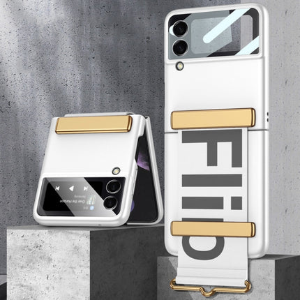 GKK Ultra-thin Full Coverage Phone Flip Case with Wristband, For Samsung Galaxy Z Flip3 5G
