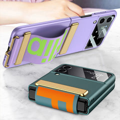 GKK Ultra-thin Full Coverage Phone Flip Case with Wristband, For Samsung Galaxy Z Flip3 5G