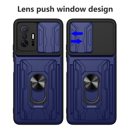 Camera Cover Phone Case with Card Slot & Holder, For Xiaomi 11T, For Xiaomi Redmi Note 10 Pro, For Xiaomi Redmi 10