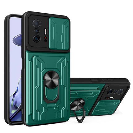 Camera Cover Phone Case with Card Slot & Holder, For Xiaomi 11T, For Xiaomi Redmi Note 10 Pro, For Xiaomi Redmi 10
