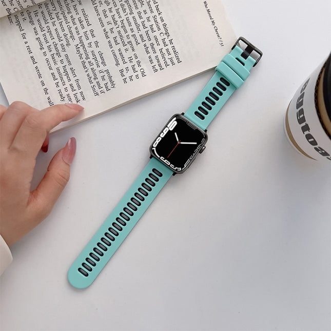 Silicone Watchband For Apple Watch Series, 7 41mm / 6&SE&5&4 40mm / 3&2&1 38mm, 7 45mm / 6&SE&5&4 44mm / 3&2&1 42mm