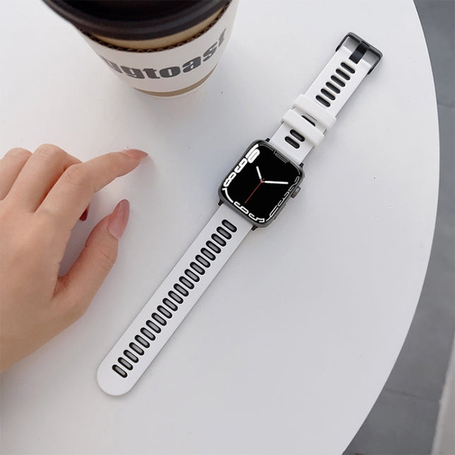 Silicone Watchband For Apple Watch Series, 7 41mm / 6&SE&5&4 40mm / 3&2&1 38mm, 7 45mm / 6&SE&5&4 44mm / 3&2&1 42mm