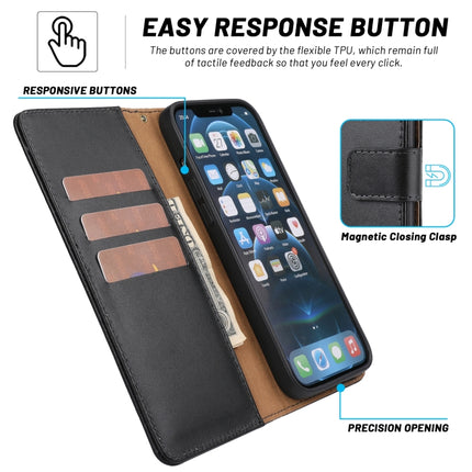 Plain Weave Genuine Leather Phone Case, For iPhone 13 mini, For iPhone 13, For iPhone 13 Pro, For iPhone 13 Pro Max, For iPhone 12 / 12 Pro, For iPhone 12 Pro Max, For iPhone 12 mini, For iPhone 11