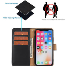 Plain Weave Genuine Leather Phone Case, For iPhone X / XS, For iPhone XR, For iPhone XS Max, For iPhone SE 2022 / SE 2020 / 8 / 7 / 6 / 6s, For iPhone 8 Plus / 7 Plus / 6 Plus / 6s Plus