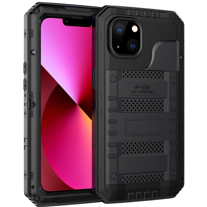 Stoßfeste, wasserdichte, staubdichte Telefonhülle aus Metall + Silikon mit Displayschutzfolie, für iPhone 13, für iPhone 13 Pro, für iPhone 13 Pro Max